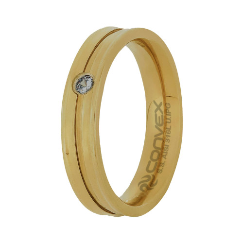 Aliança de Aço Ena Ultra IPG com Zircônia Swarovski 5mm