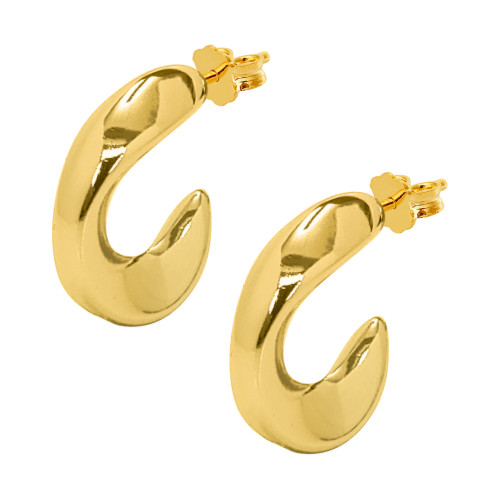 Brinco de Aço Argola Mistério Dourado IPG 30x24mm