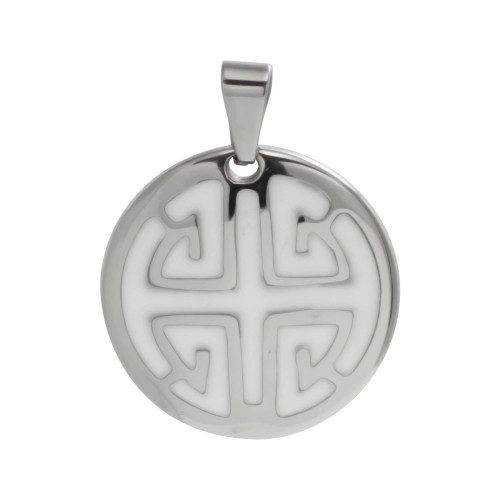 Pingente de Aço Círculo com Resina 30mm