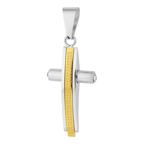 Pingente Aço Cruz Trabalhada IPG-1