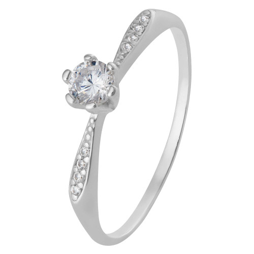 Anel de Prata Ayla Solitário com Zircônias