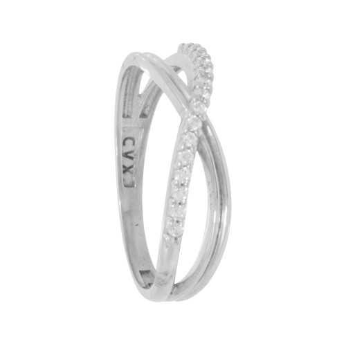 Anel de Prata 3 Fios com Zircônia Branca 4.5mm