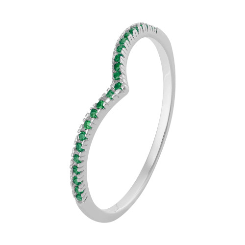 Anel de Prata Lari com Zircônias Verdes