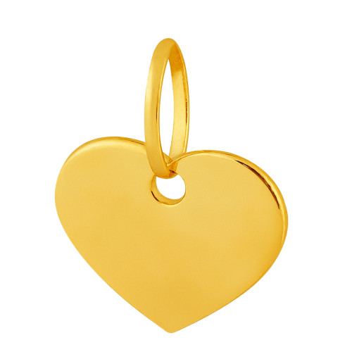 Pingente de Aço Coração Gold IPG  12x10mm