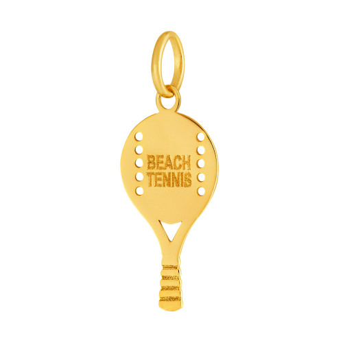 Pingente de Aço Raquete Beach Tennis  25x11mm