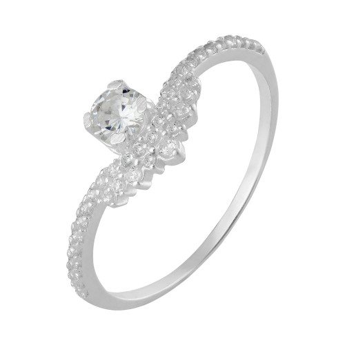 Anel de Prata Coroa Princess com Zircônia