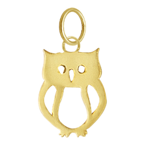 Pingente de Aço Coruja Gold IPG 10x7mm