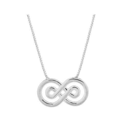 Colar de Prata Infinito Duplo 15x26mm 40cm
