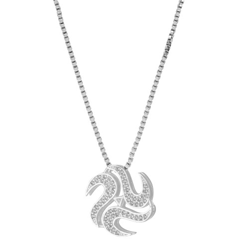 Colar de Prata Monograma Convex com Zircônias Brancas