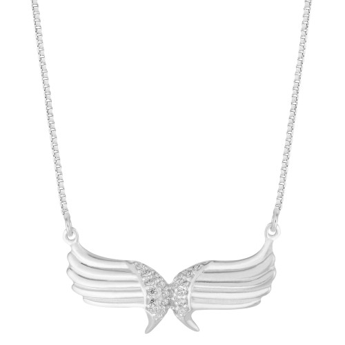 Colar Prata Veneziana Angel Wings White