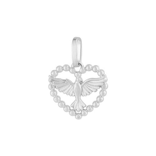 Pingente Prata Coração Espírito Santo-1