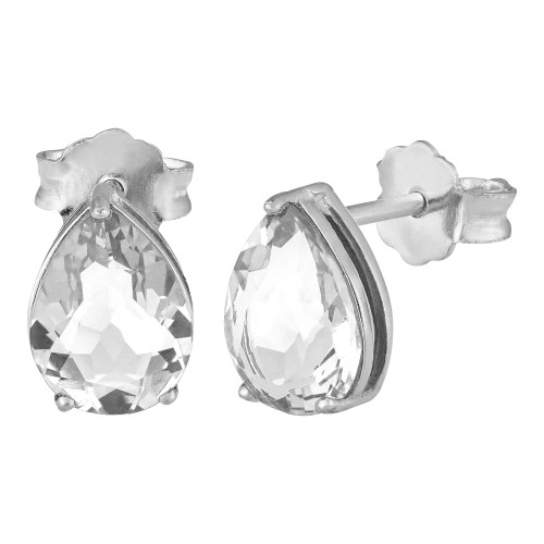 Brinco de Prata Ponto de Luz Cristal