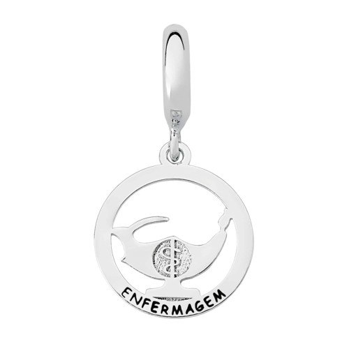 Berloque de Prata Pingente da Profissão Enfermagem