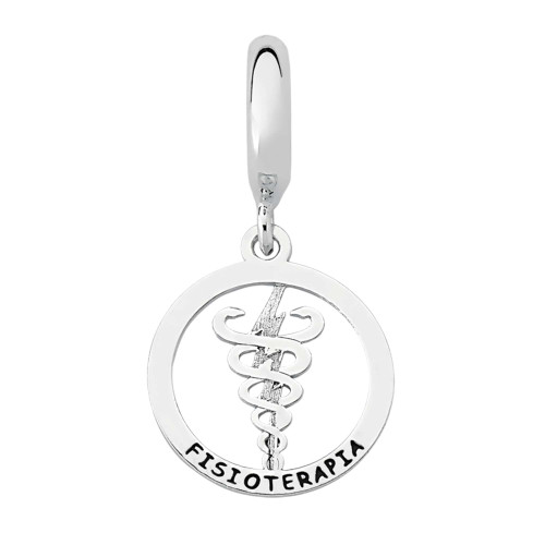 Berloque de Prata Pingente da Profissão Fisioterapia