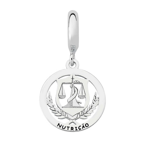 Berloque de Prata Pingente da Profissão Nutrição