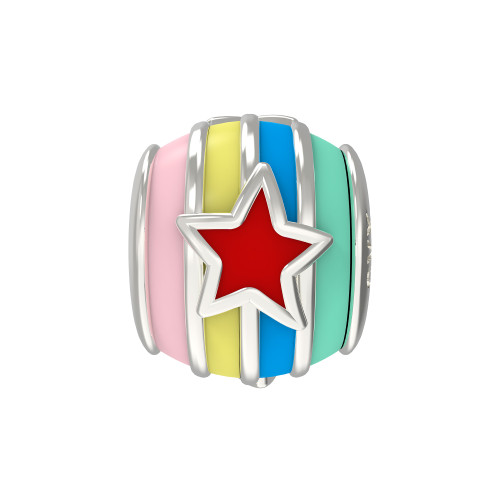 Berloque de Prata Separador Colors Star com Resina