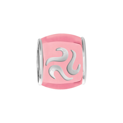 Berloque de Prata Separador Colors com Resina Rosa