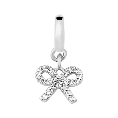 Berloque de Prata Laço com Zircônias