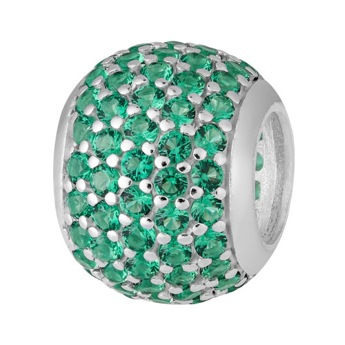 Berloque de Prata Separador Green Zirônias Verdes