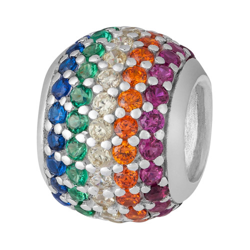Berloque de Prata Rainbow com Zircônias colors