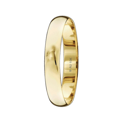 Aliança de Ouro 10k Tradicional Abaulada 3.9mm