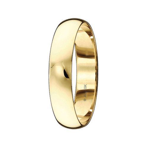 Aliança Ouro 10k Tradicional Abaulada 4.9mm