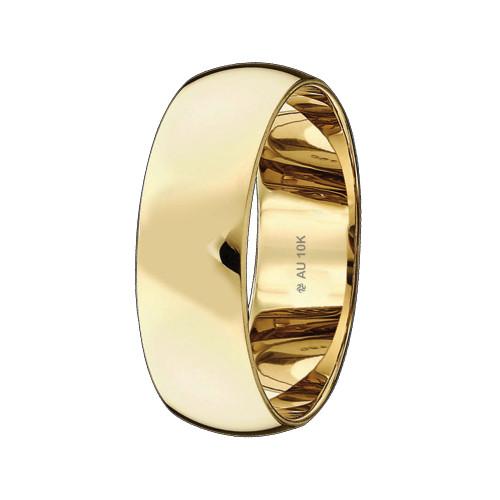 Aliança de Ouro 10k Tradicional Abaulada L7mm E1.38mm