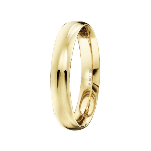 Aliança de Ouro 10k Tradicional Abaulada Comfort 4.1mm