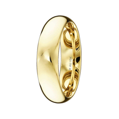 Aliança de Ouro 10k Tradicional Abaulada Comfort 6mm