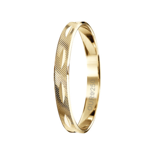 Aliança de Ouro Eternus Trabalhada 250K Liga Ourum Italiana 2.6mm