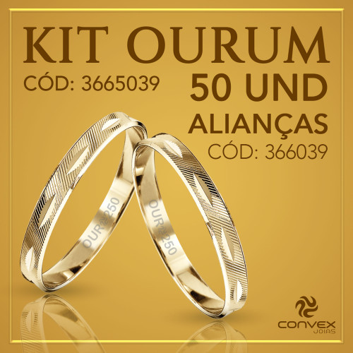 Kit de Aliança de Ouro Ourum 50 Alianças 366039 250K