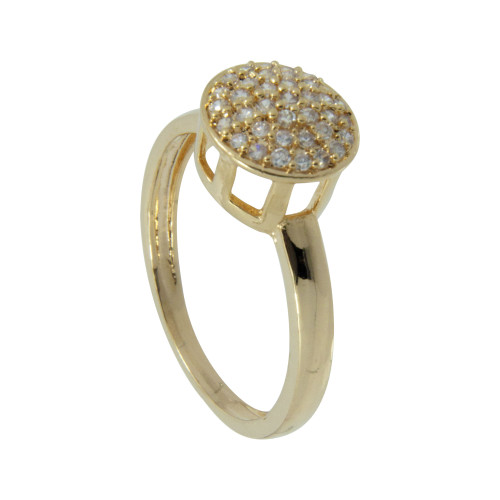 Anel Unique Prata Revestida Gold com Zircônias