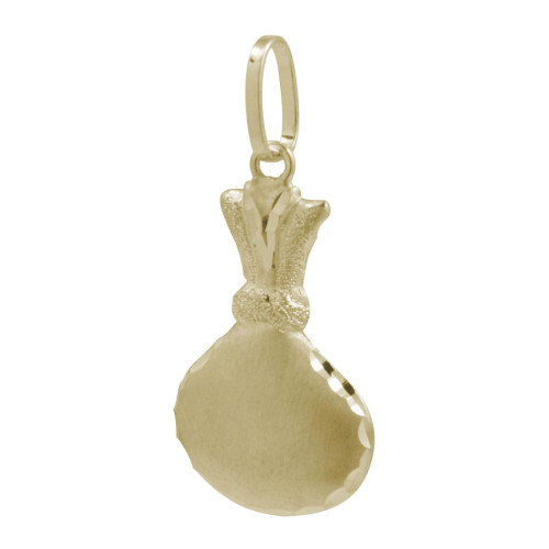 Pingente Prata RVT Bolsa Diamantada 24x14mm