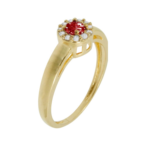 Anel Prata RVT Redondo com Zircônia Branca e Vermelha 7mm