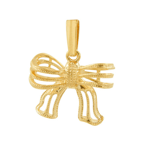 Pingente de Prata Laço Revestido em Ouro 18K 17x14mm