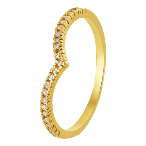 Anel de Prata Lari Revestido com Ouro 18k e Zircônias Brancas