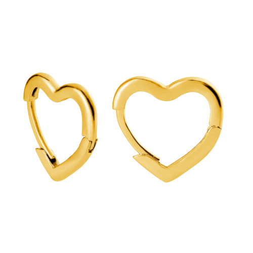 Brinco Prata RVT Coração Liso 10.6x11.8mm