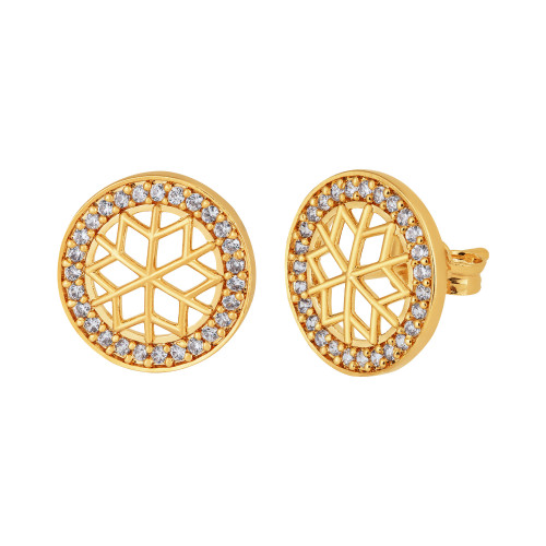 Brinco de Prata Mandala Revestido com Ouro 18k