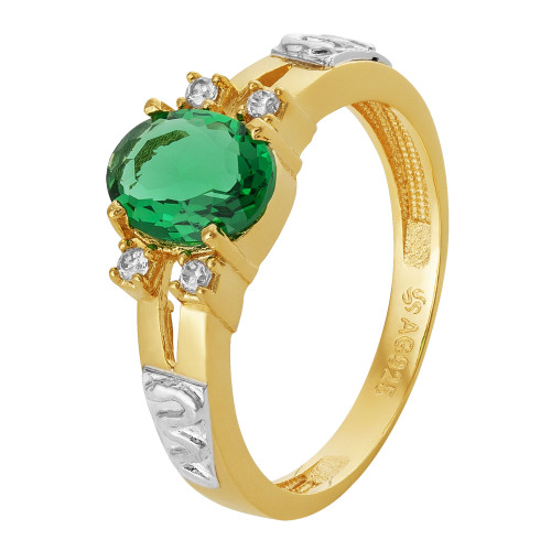 Anel de Formatura de Prata Revestida com Ouro 18K