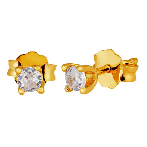 Brinco Prata Revestida 18k Ponto de Luz 3mm