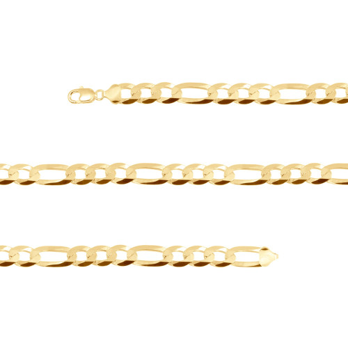 Pulseira de Prata Flat 3x1 Revestida em Ouro 18k 21cm 7.8mm