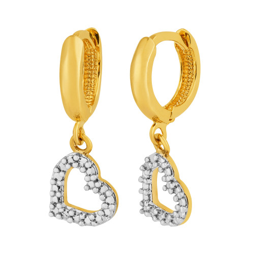 Brinco de Prata Argola Love Revestido com Ouro 18K