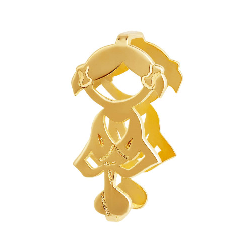 Pingente de Aço Hit Menina 11.5mm Gold IPG