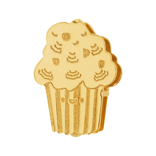 Pingente de Aço Hit Cupcake 16.5mm Gold IPG