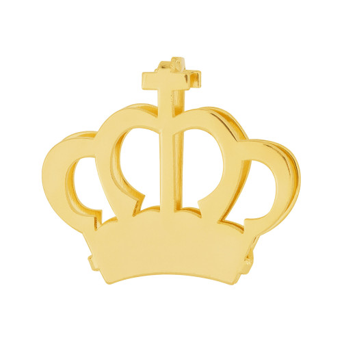 Pingente de Aço Hit Coroa Vazada 16.5mm Gold IPG