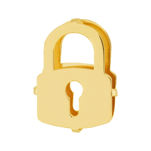 Pingente de Aço Hit Cadeado 16.5mm Gold IPG