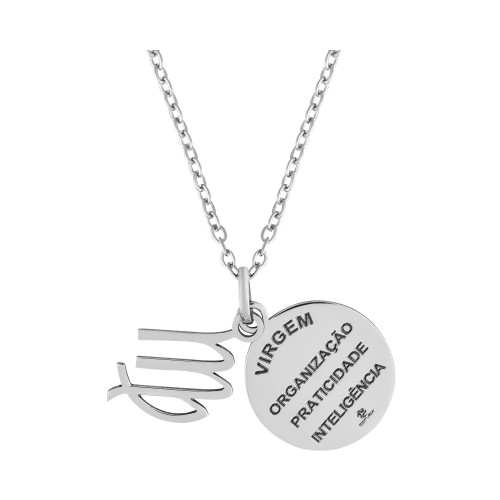 Colar de Aço Signo Virgem 18mm 50cm