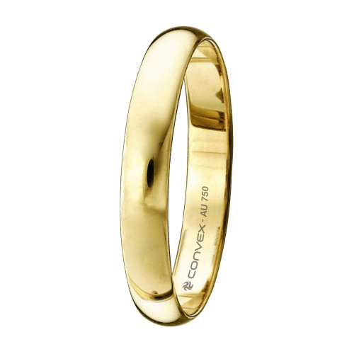 Aliança de Ouro 18k Haia Tradicional Abaulada 3.3mm