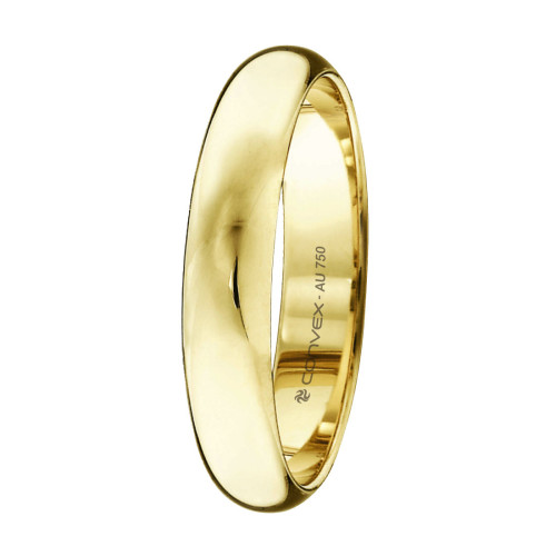 Aliança de Ouro 18k  Nápoles Tradicional Abaulada 4mm