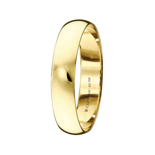 Aliança de Ouro 18k Munique Tradicional Abaulada 4.9mm